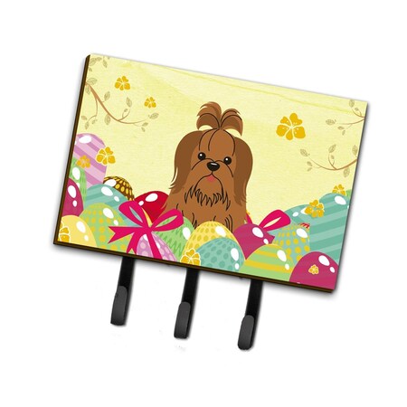 Jensendistributionservices Easter Eggs Shih Tzu Silver Chocolate Leash or Key Holder MI1711454